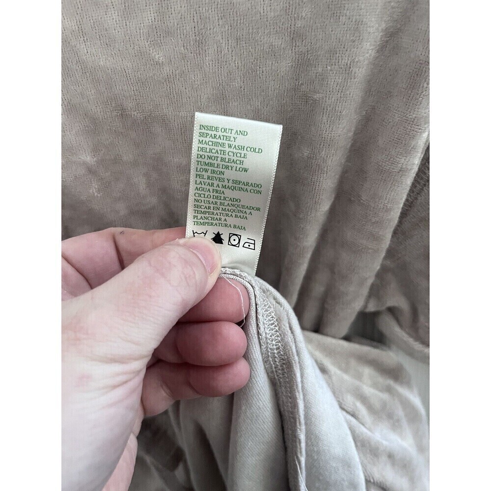 Greens tea Womens Crushed Velvet Taupe Large - Picture 4 of 7
